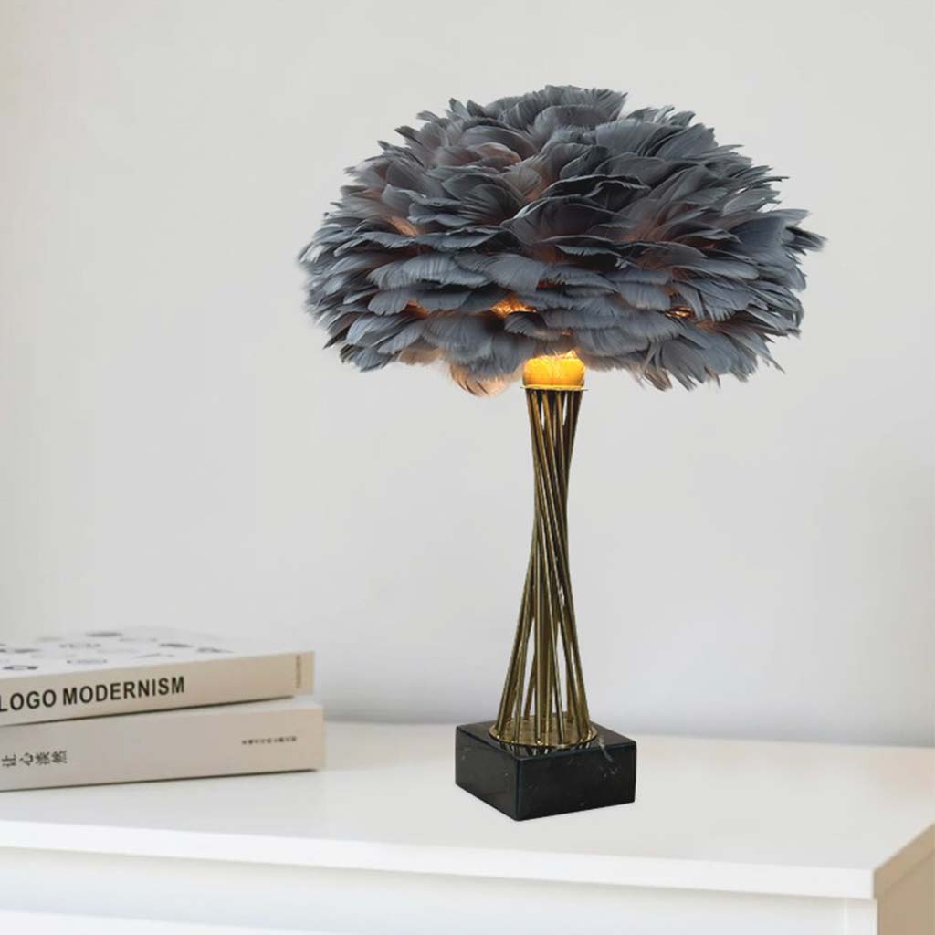 Feather table lamp, romantic trophy for bedroom 6