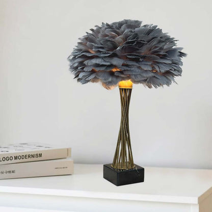 Feather table lamp, romantic trophy for bedroom 6