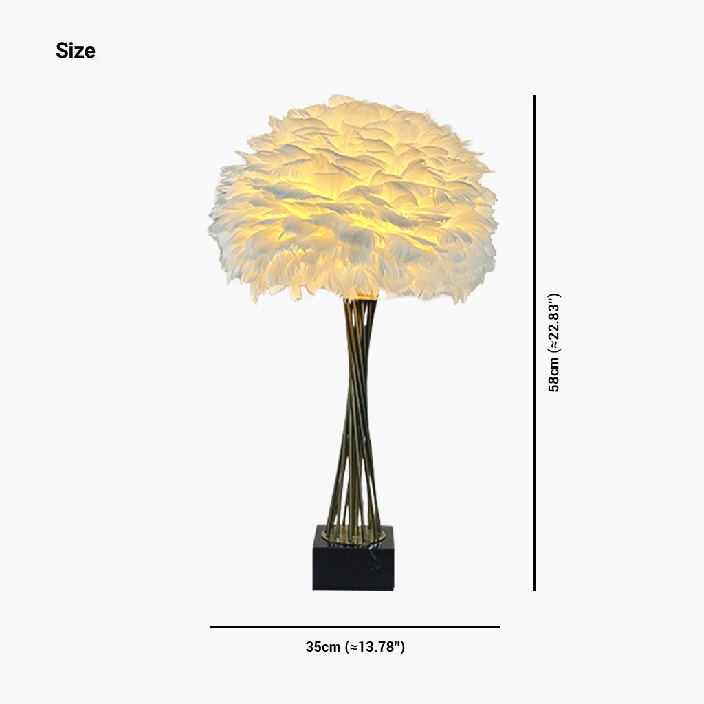 Feather table lamp, romantic trophy for bedroom 7