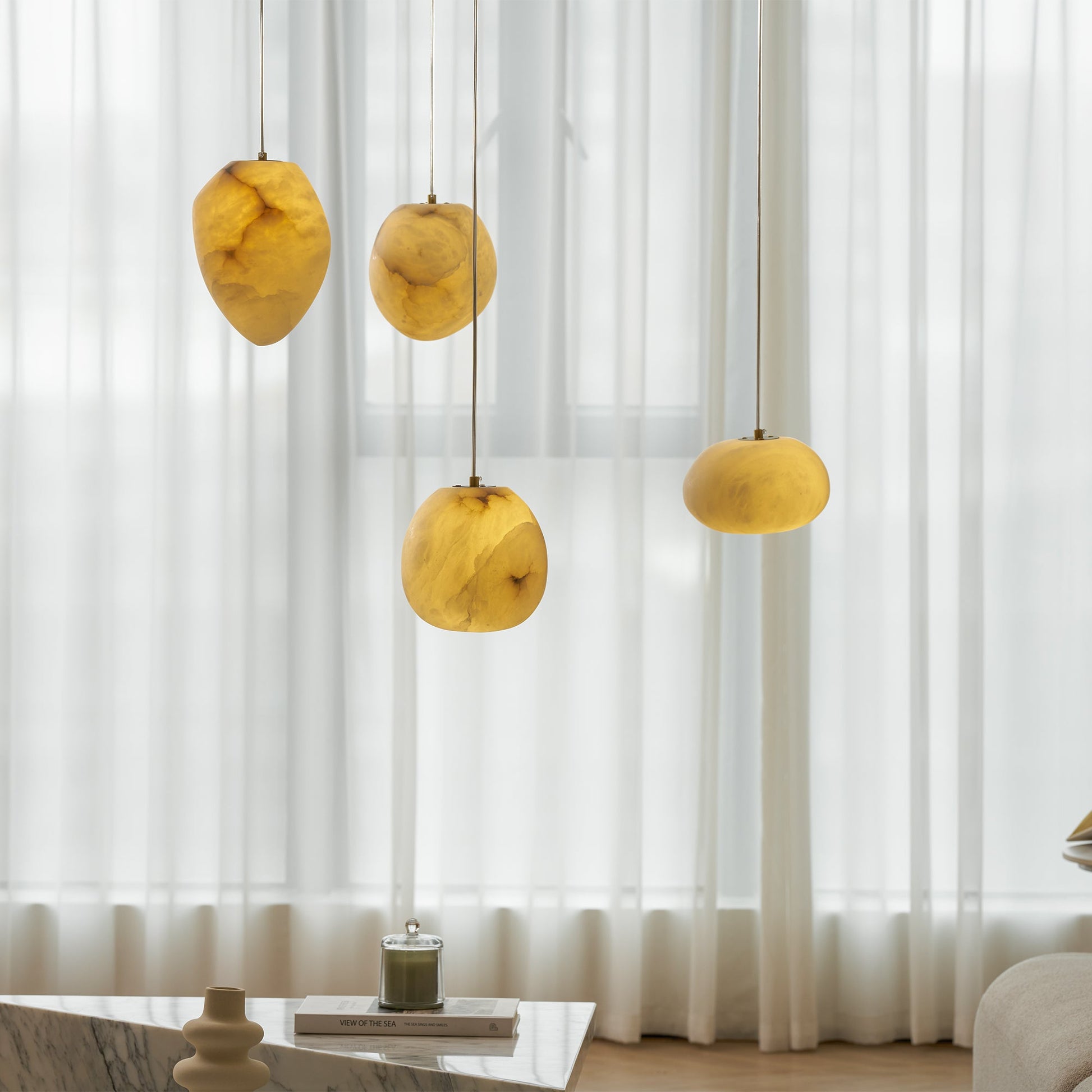 Galet Spanish Alabaster Pendant Lamp 2