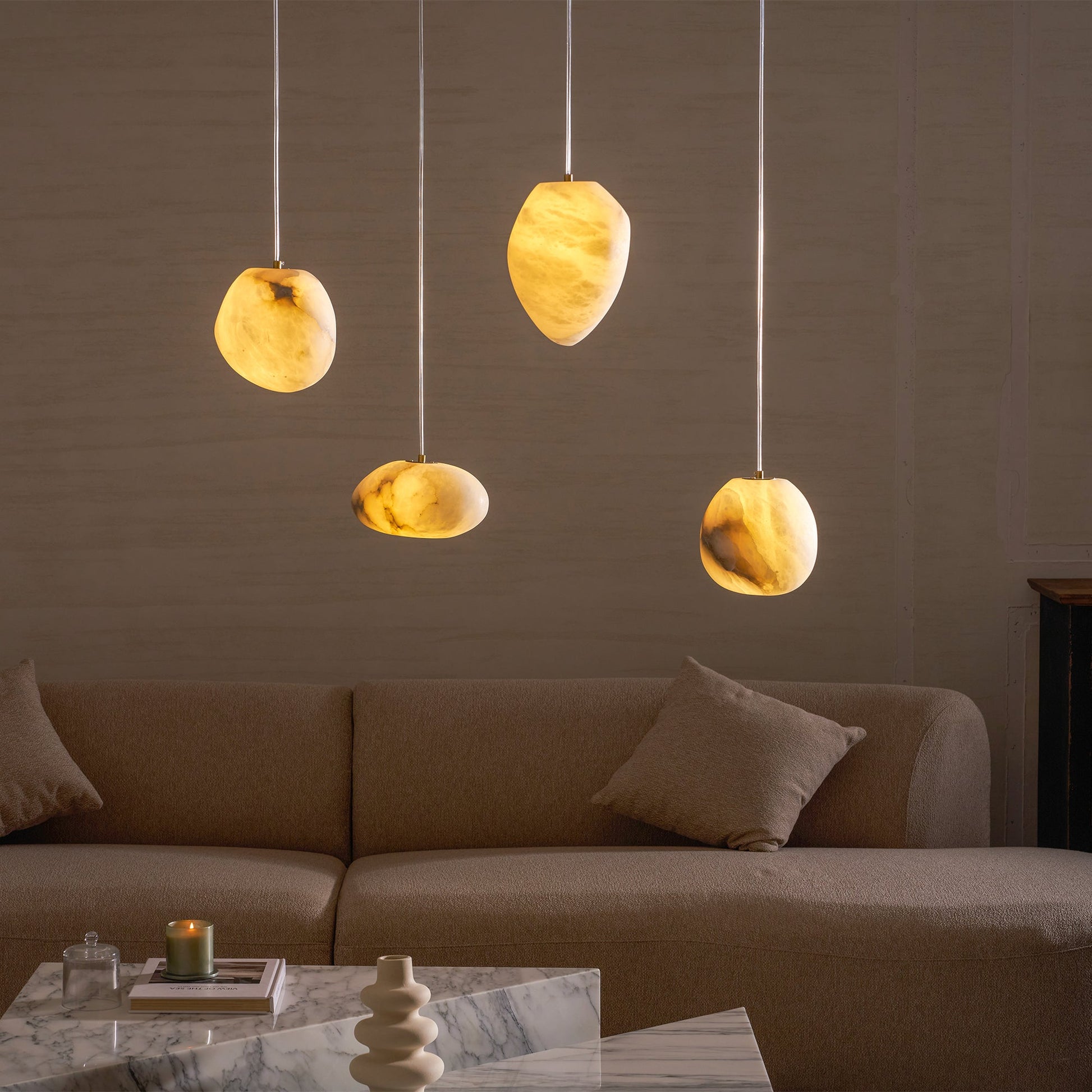 Galet Spanish Alabaster Pendant Lamp 3