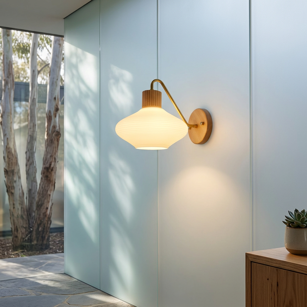 Elara Haus Atmospheric Frosted Glass Wall Sconce