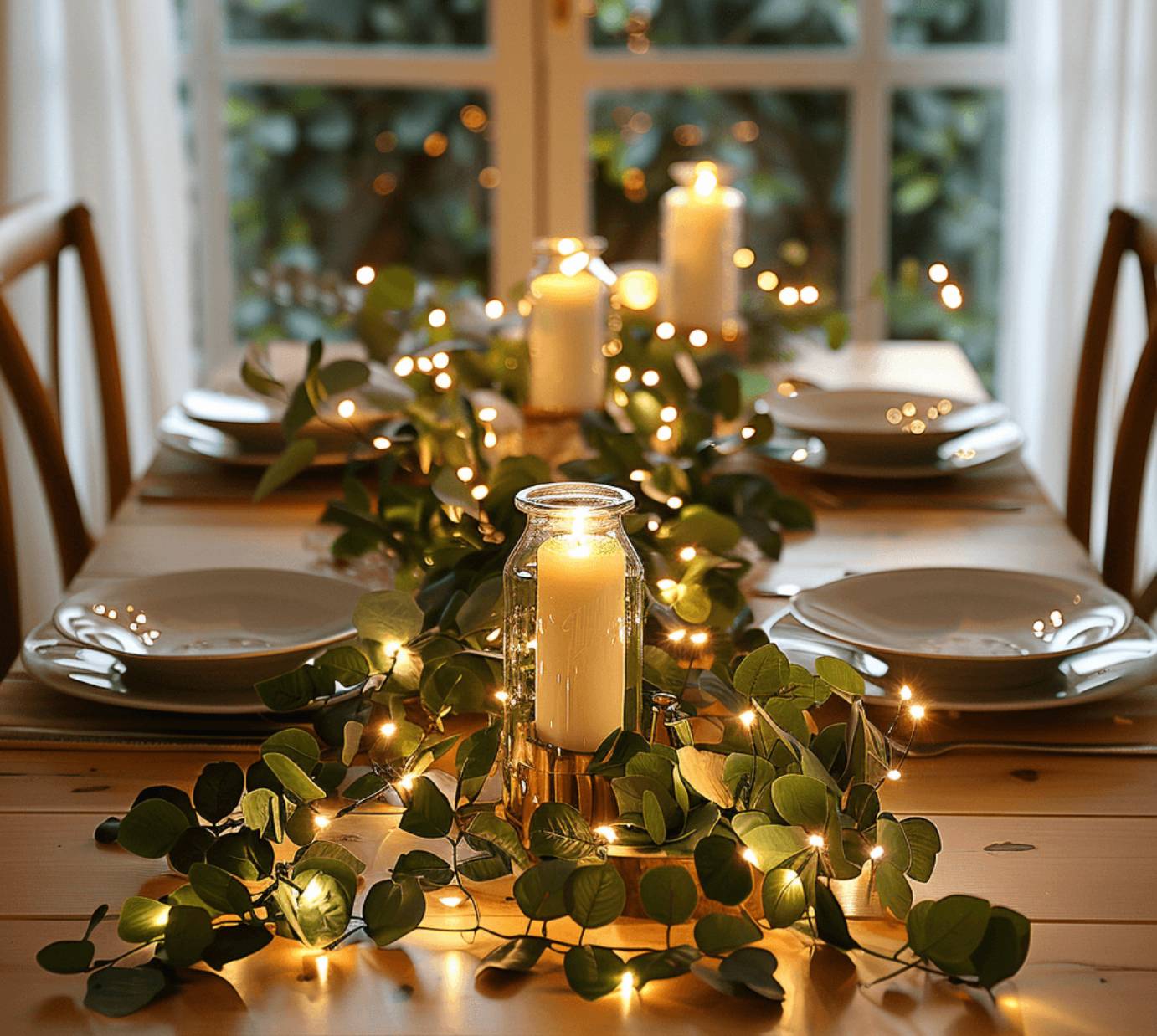 Elara Haus Botanical LED String Light - Warm White Olive Leaf