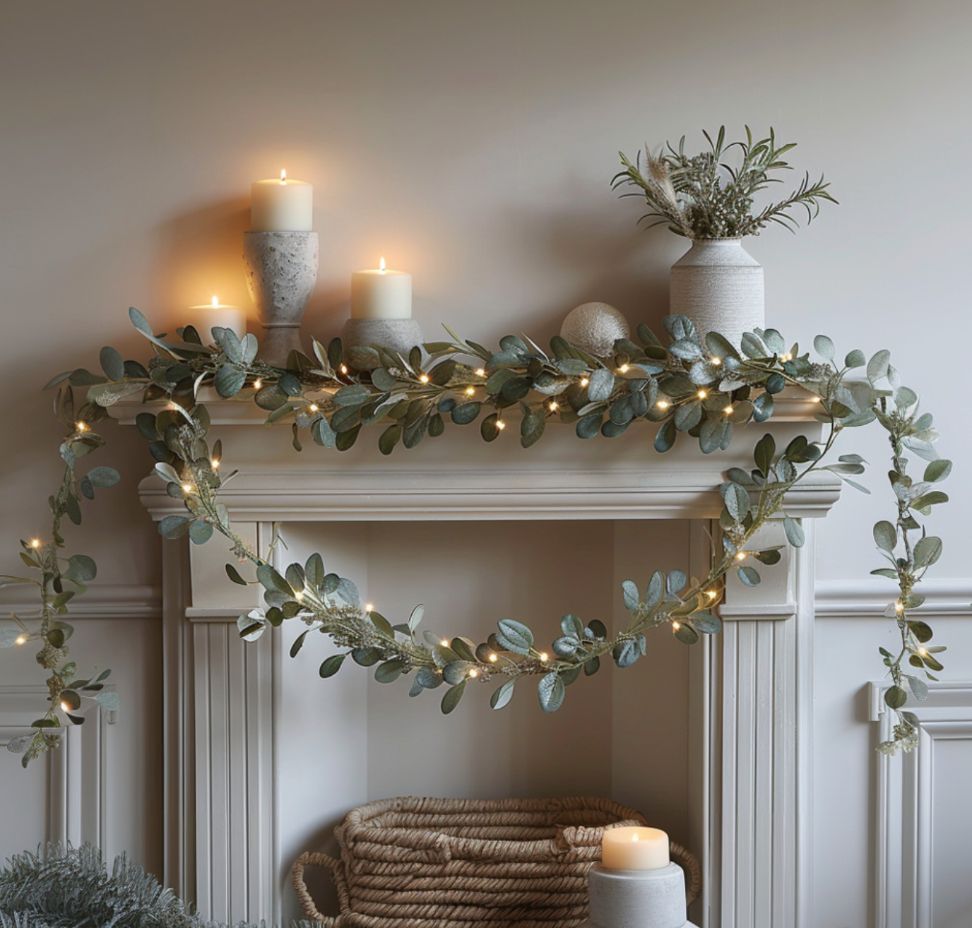 Elara Haus Botanical LED String Light - Warm White Olive Leaf