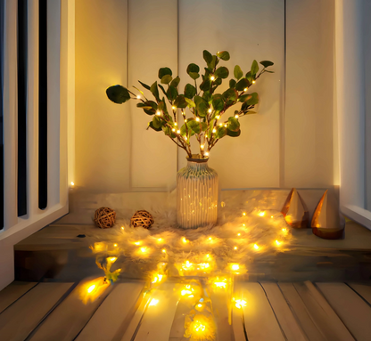 Elara Haus Botanical LED String Light - Warm White Olive Leaf