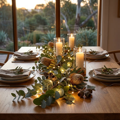 Elara Haus Botanical LED String Light - Warm White Olive Leaf