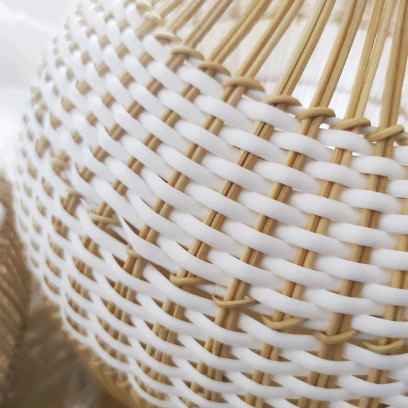 Braided Boho Pendant Lamp with Natural Wicker Shade 6