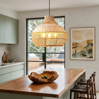Elara Haus Braided Boho Pendant Lamp