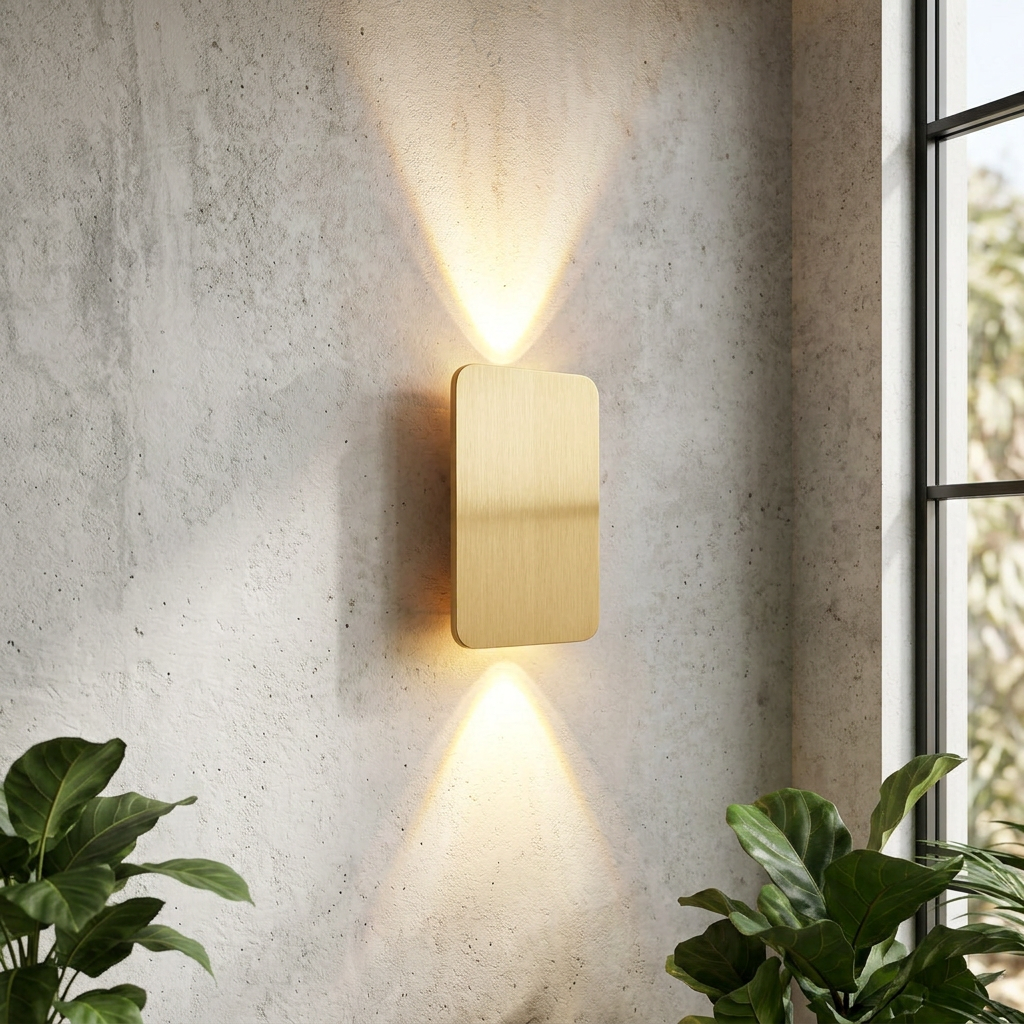 Elara Haus Brushed Metal Dual-Beam Wall Light