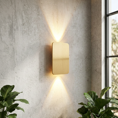 Elara Haus Brushed Metal Dual-Beam Wall Light