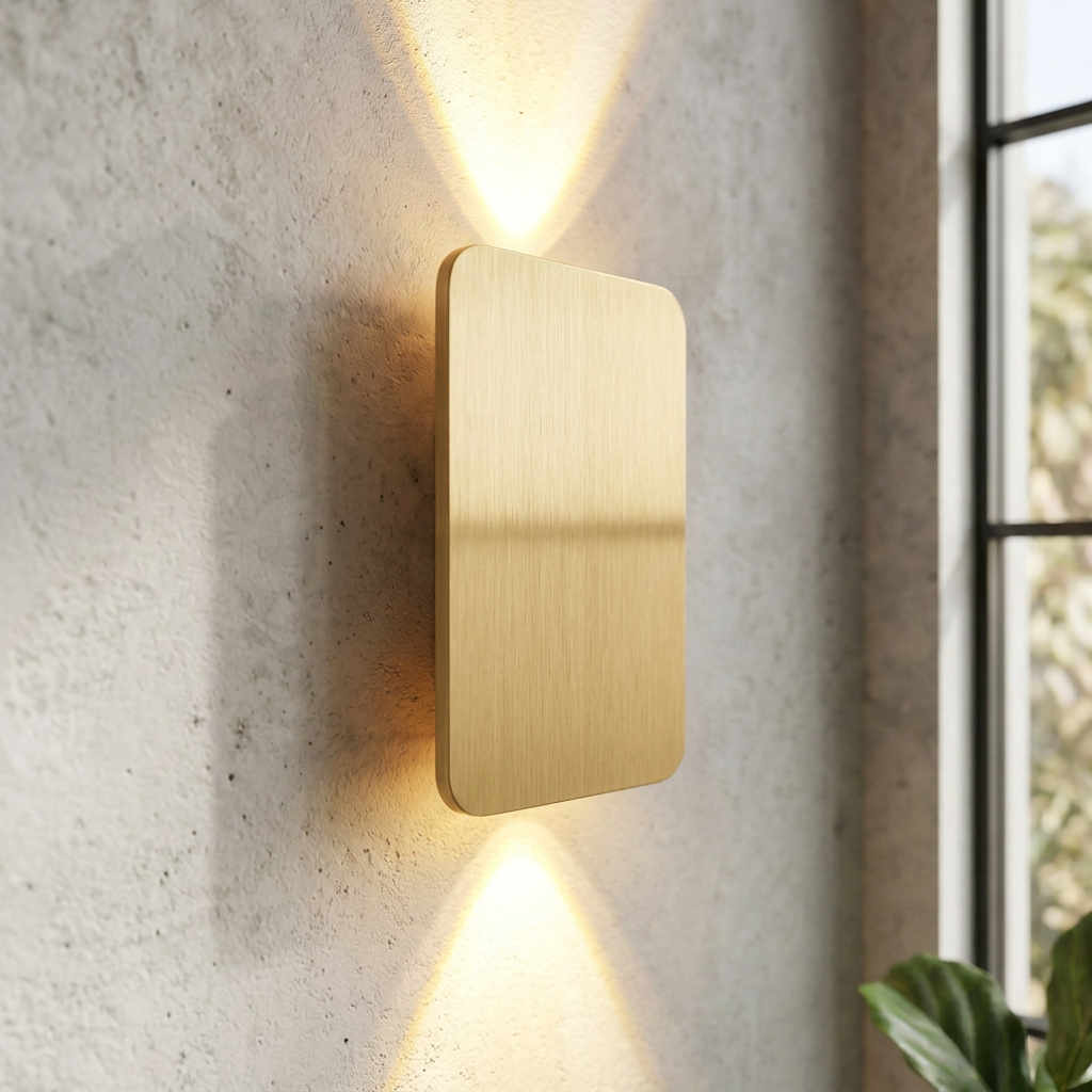 Elara Haus Brushed Metal Dual-Beam Wall Light