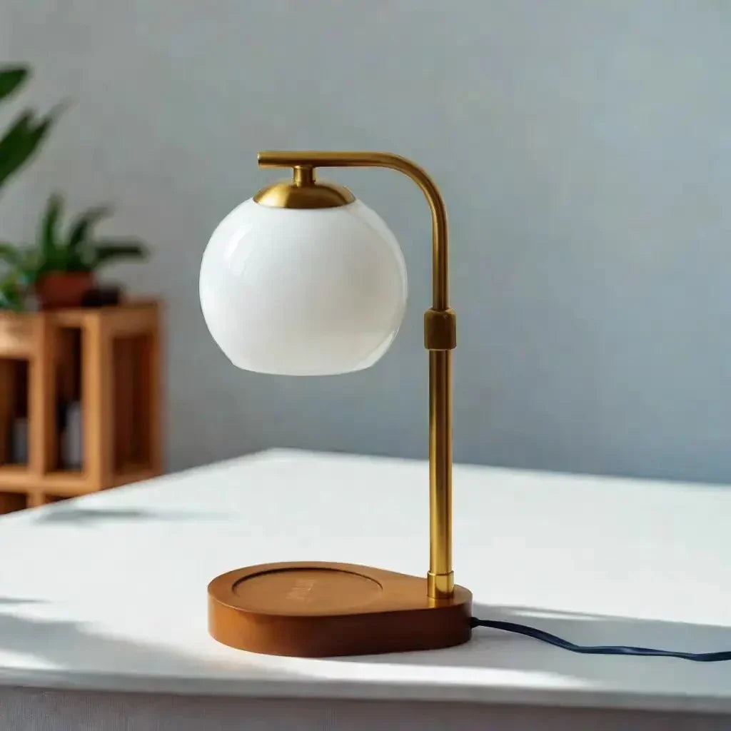 Elara Haus Candle Warmer Lamp - Metal And Glass Modern Design Elegant Lighting 0