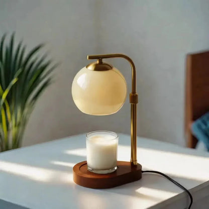 Elara Haus Candle Warmer Lamp - Metal And Glass Modern Design Elegant Lighting 1