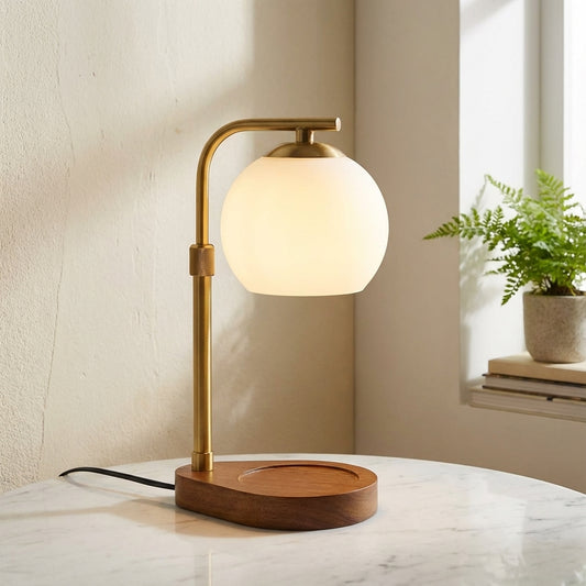 Elara Haus Candle Warmer Lamp - Metal And Glass Modern Design Elegant Lighting