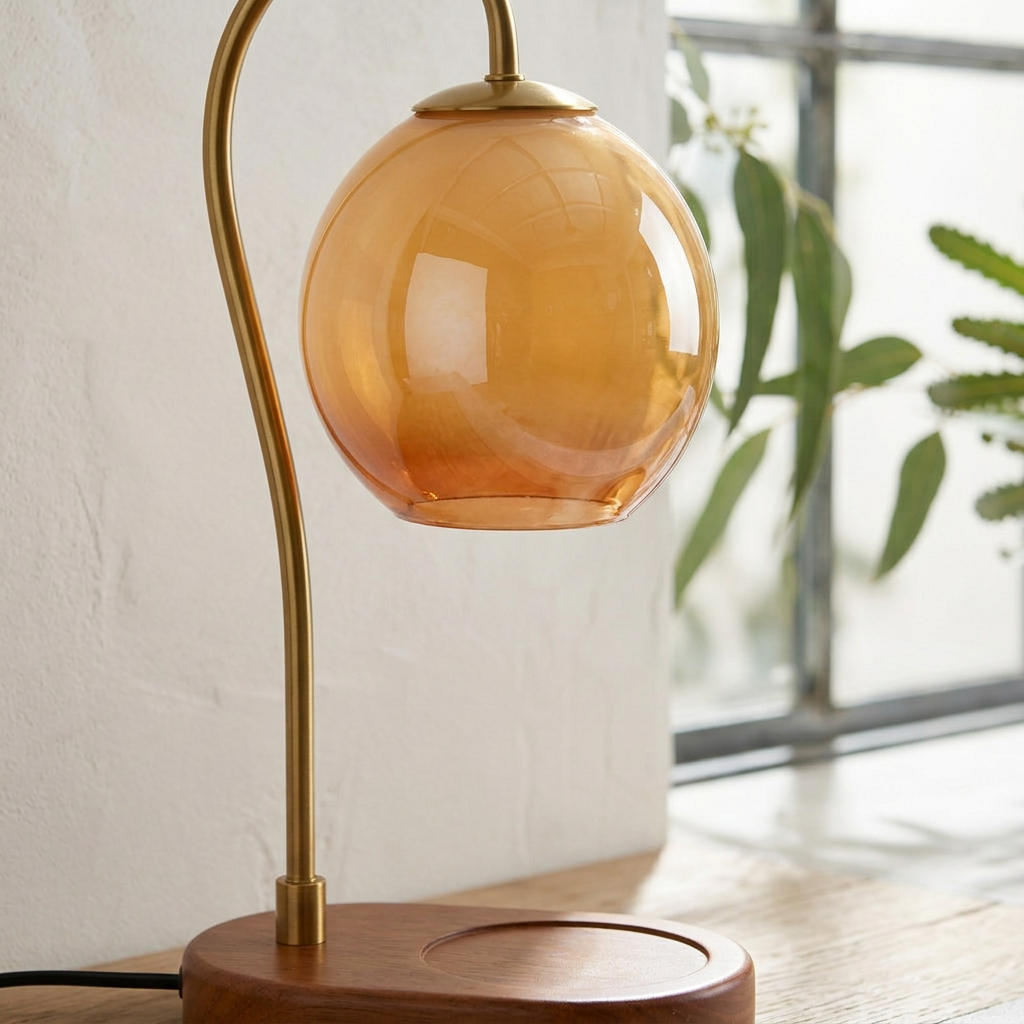 Elara Haus Candle Warmer Lamp with Glass Shade