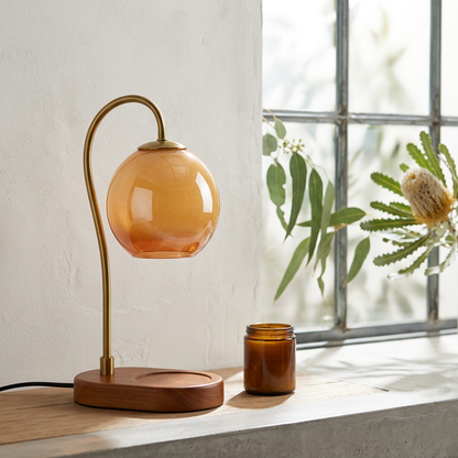 Elara Haus Candle Warmer Lamp with Glass Shade