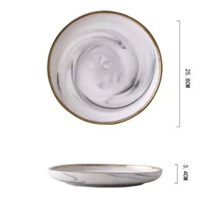 Marble Pattern Porcelain Plate Set 9