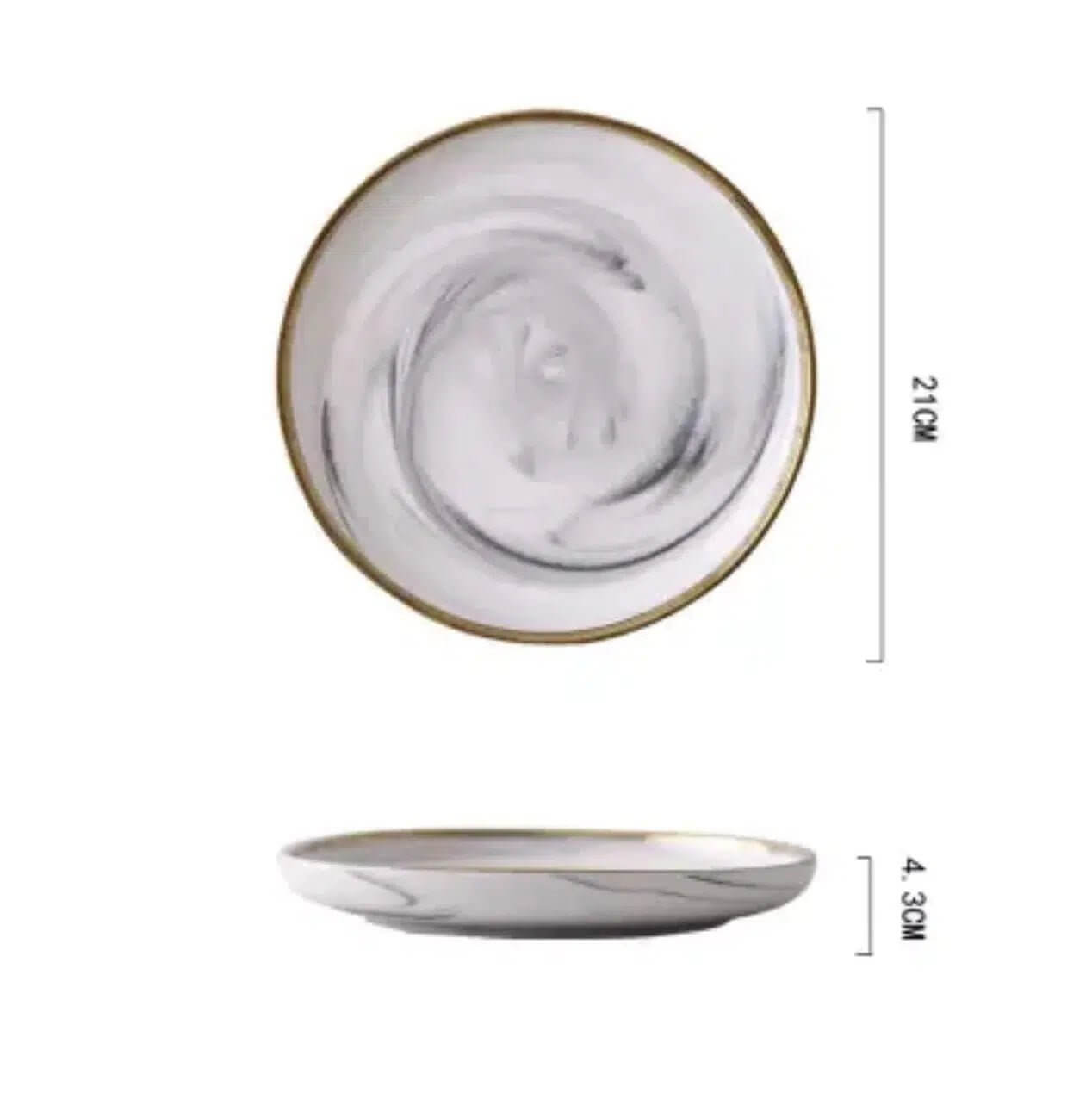 Marble Pattern Porcelain Plate Set 10