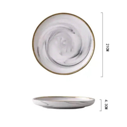 Marble Pattern Porcelain Plate Set 10