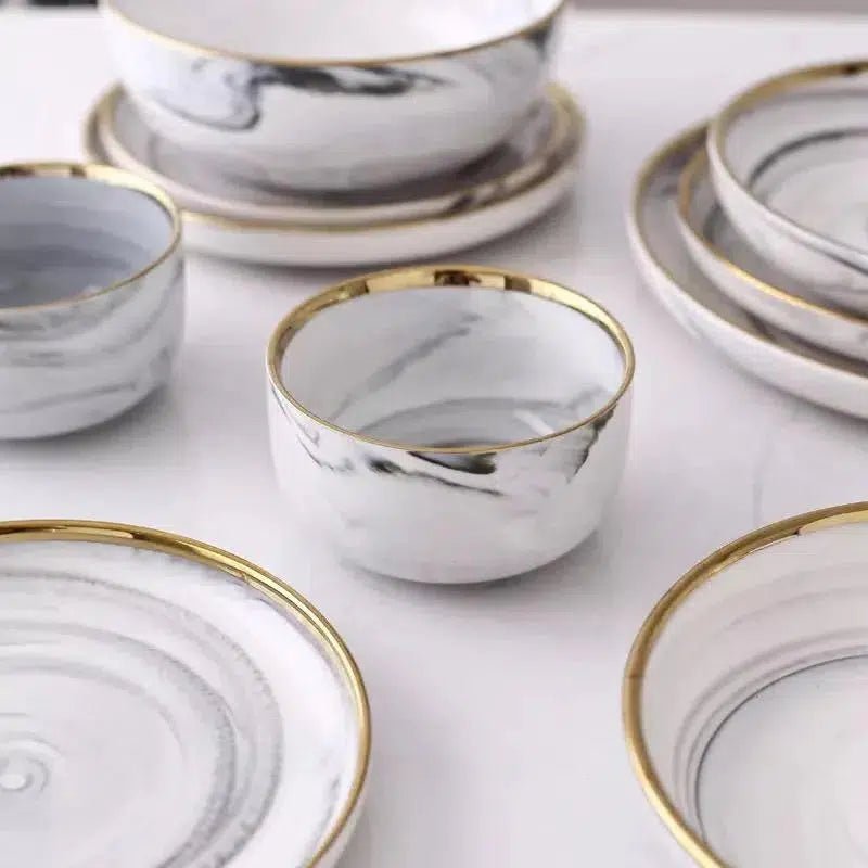 Marble Pattern Porcelain Plate Set 2