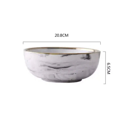 Marble Pattern Porcelain Plate Set 6