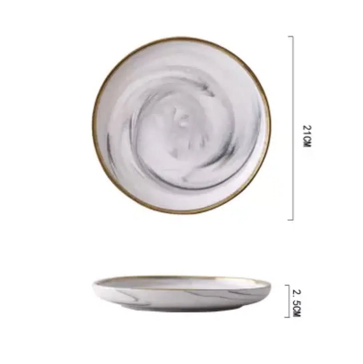 Marble Pattern Porcelain Plate Set 8