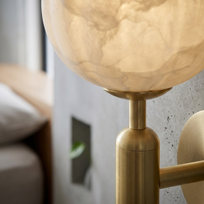 Elara Haus Carved Stone Bedside Sconce