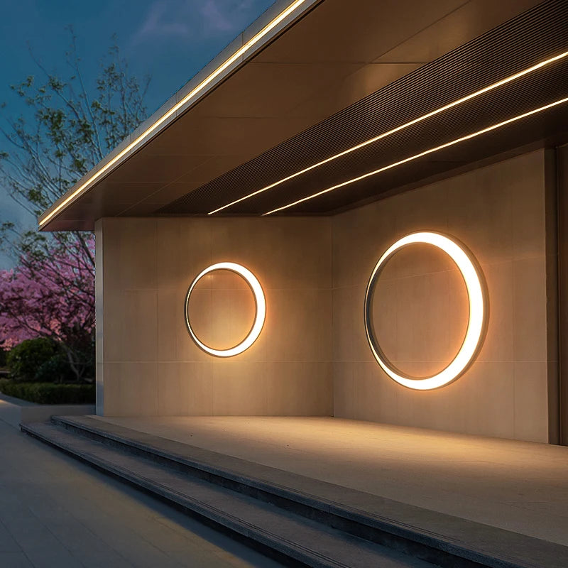 Modern round LED wall lamp – decorative wall lighting inspired by the moon 4