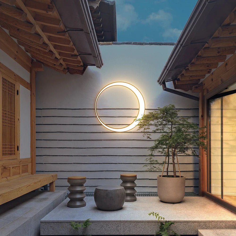 Modern round LED wall lamp – decorative wall lighting inspired by the moon 5