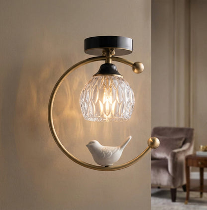 Elara Haus Ceramic Bird Pendant - Nordic Origami Hanging Light