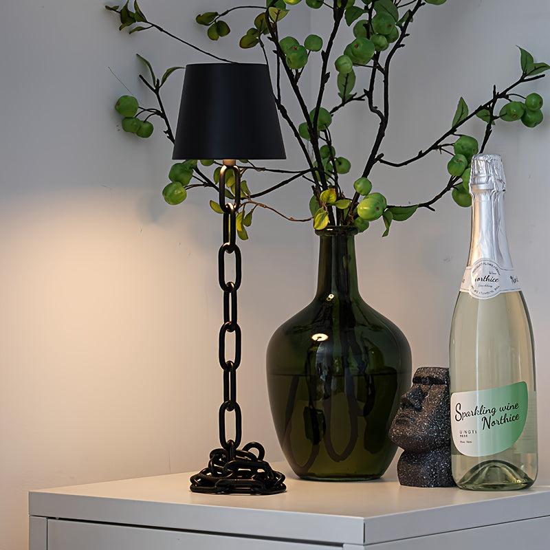 Modern Chain-Link Table Lamp | Rechargeable Touch LED Light 0