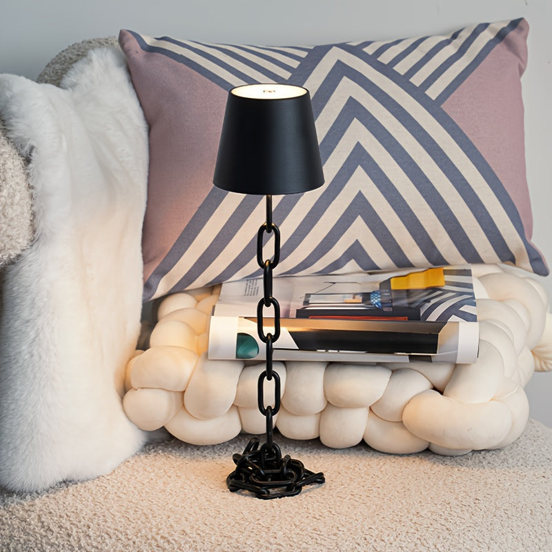 Modern Chain-Link Table Lamp | Rechargeable Touch LED Light 3