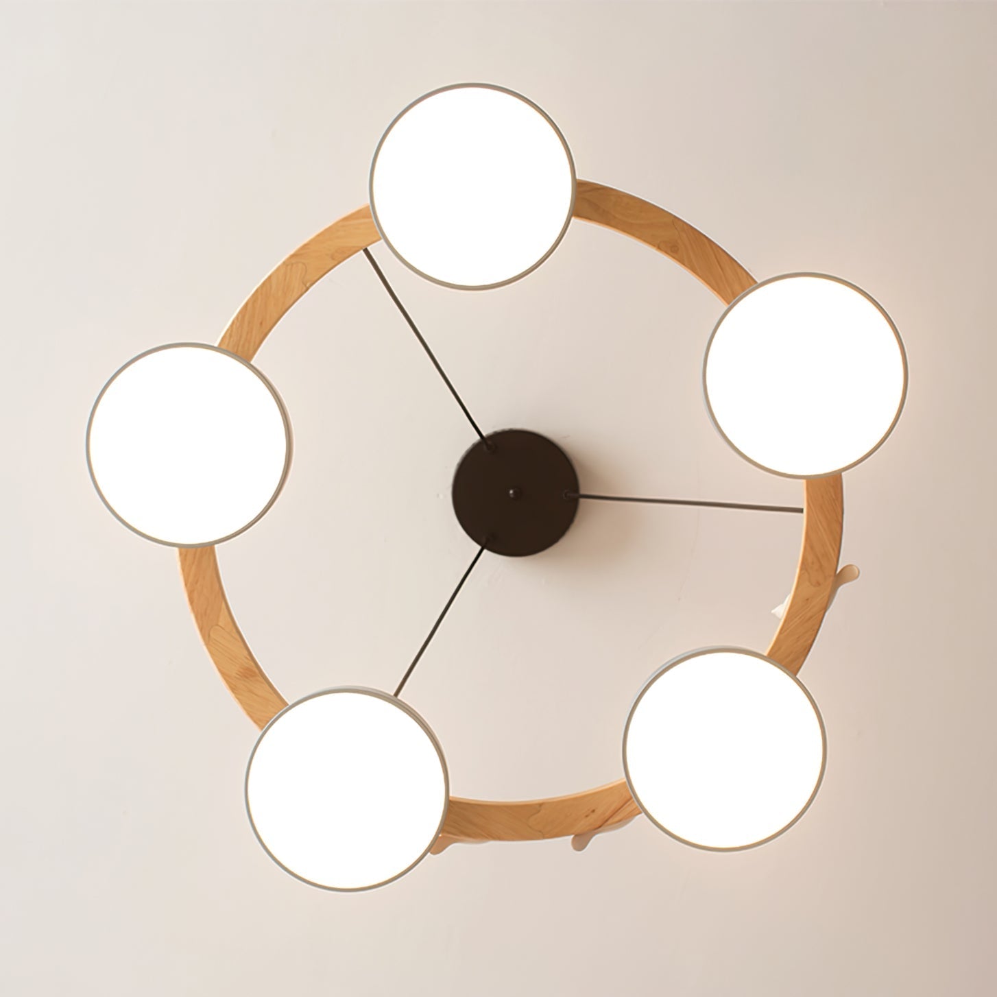 Elara Haus Chandelier - Metal And Wood Elegant Bird Design Chandelier Light 7