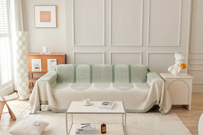 Elara Haus Chenille Throw - Pistachio Green