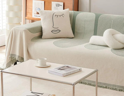 Elara Haus Chenille Throw - Pistachio Green