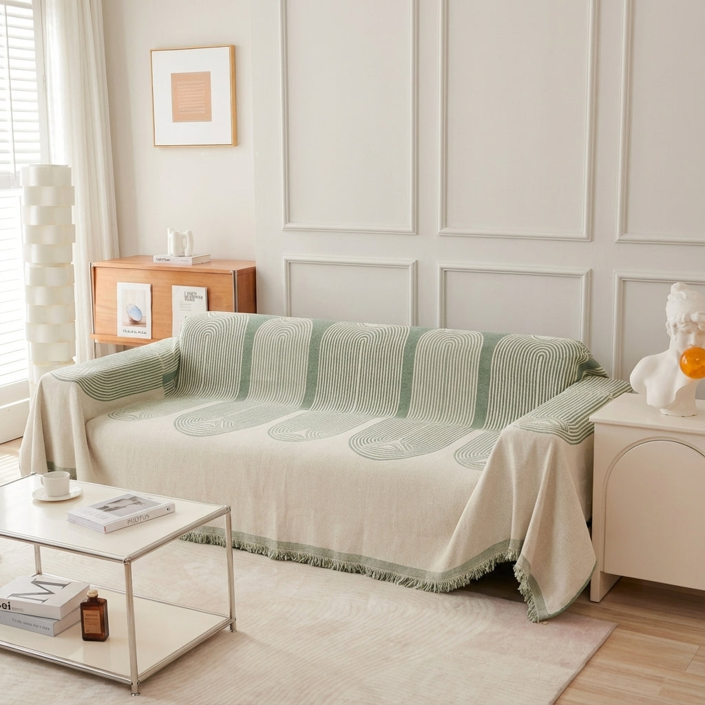 Elara Haus Chenille Throw - Pistachio Green