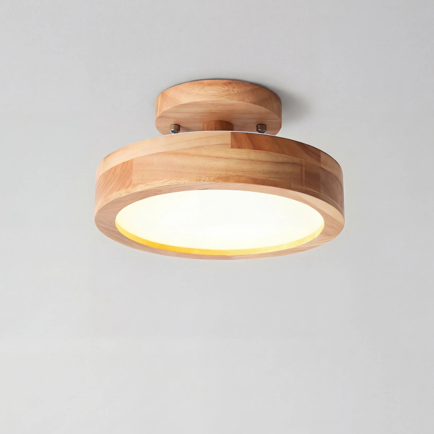 Eir Macaron Round Wood Grain Ceiling Lamp 1