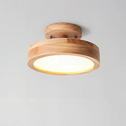 Eir Macaron Round Wood Grain Ceiling Lamp 1