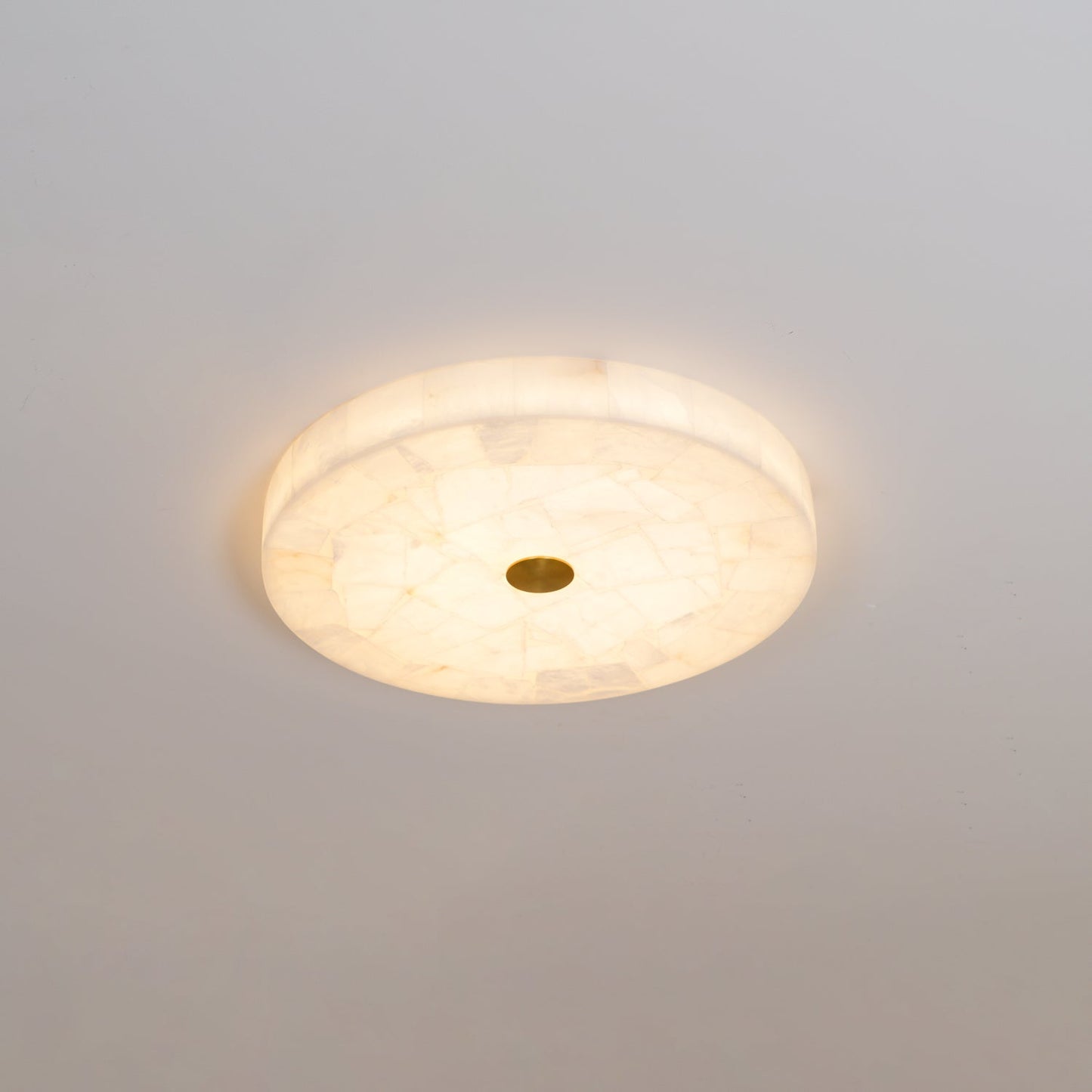 Round Mosaic Alabaster Ceiling Lamp 0