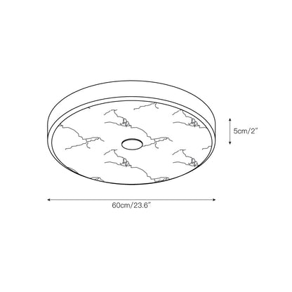 Round Mosaic Alabaster Ceiling Lamp 3