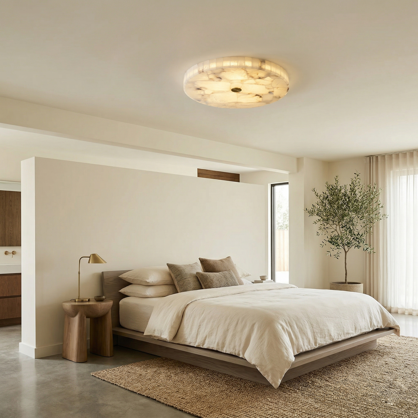 Round Mosaic Alabaster Ceiling Lamp 5