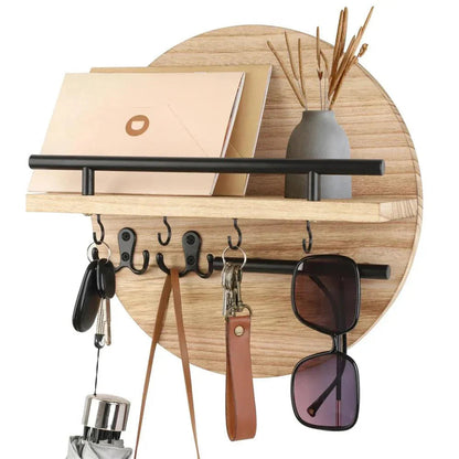 Round Wooden Key Holder | Stylish & Eco-Friendly Wall Organiser 3
