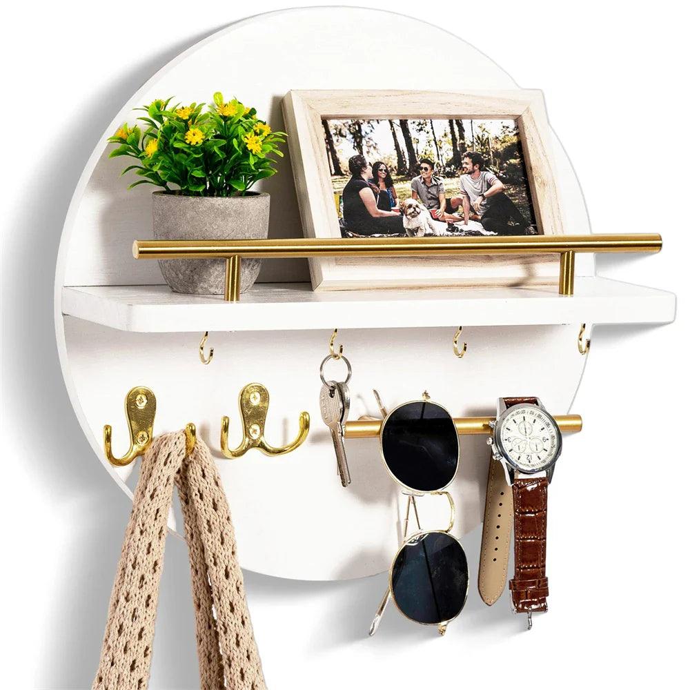 Round Wooden Key Holder | Stylish & Eco-Friendly Wall Organiser 4