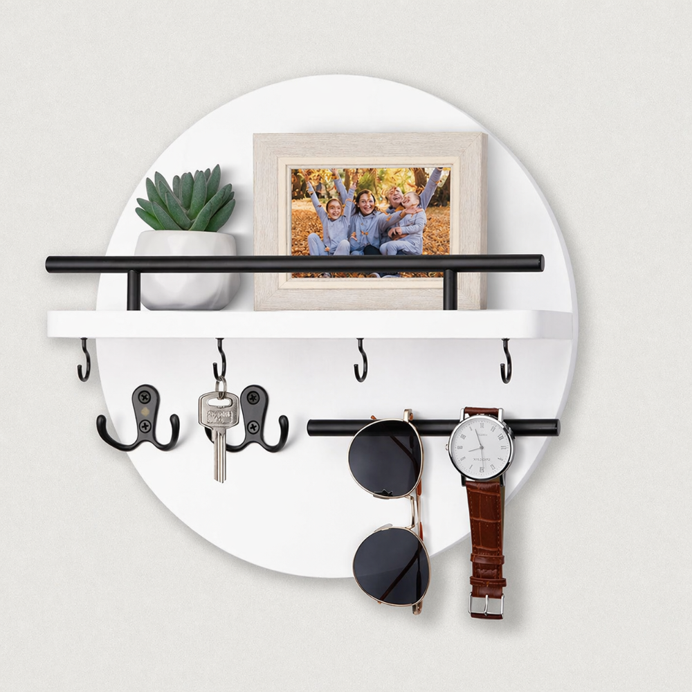 Round Wooden Key Holder | Stylish & Eco-Friendly Wall Organiser 5