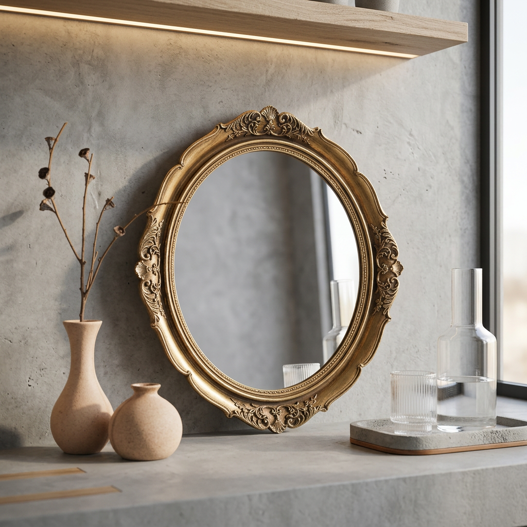 Elara Haus Classic Ornate Vintage Style Mirror