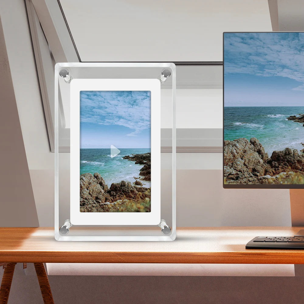 ClearFrame | Acrylic Digital Photo Frame | Portable IPS Display with Built-in Battery 0