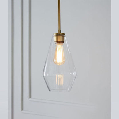 June Pendant Light Glass, Clear/Amber Diamond shape 8
