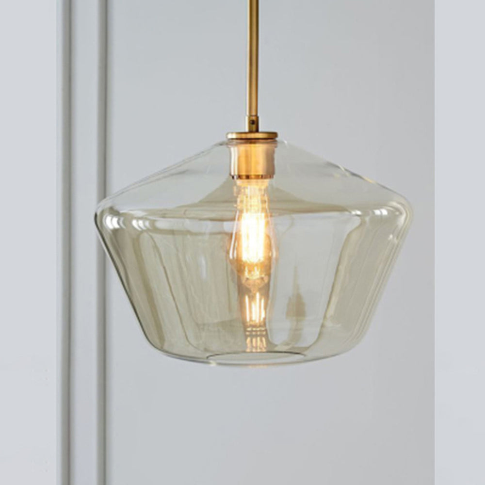 June Pendant Light Glass, Clear/Amber Diamond shape 4