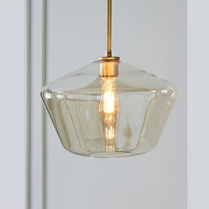 June Pendant Light Glass, Clear/Amber Diamond shape 4