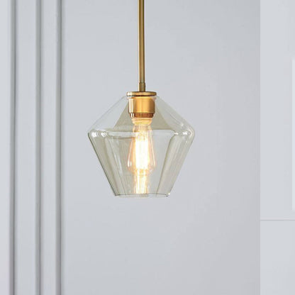 June Pendant Light Glass, Clear/Amber Diamond shape 5